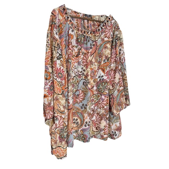 Fairy Ninety‎ Clothing Co 2x Shirt Paisley Cottage Sheer - Picture 1 of 9